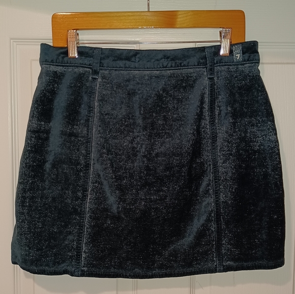 7 FOR ALL MANKIND BUTTON DOWN VELVET MINI SKIRT SI - Picture 8 of 12